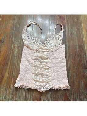 VTG Henson Kickernick Pink Lace Camisole - Made in USA - Size Medium Coquette